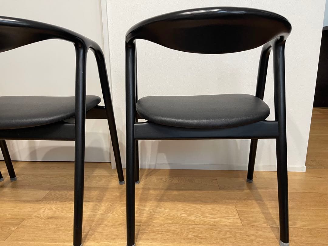 ダイニングチェア　椅子　黒　アームチェア 3脚セット　おしゃれ　曲がり木