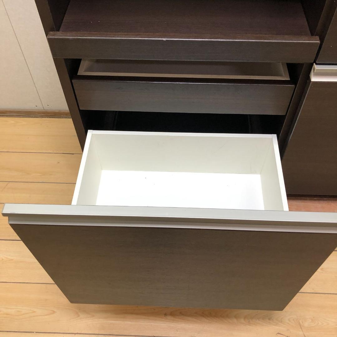 送料無料　カウンター レンジ台 収納棚 食器棚 引出　250710-3