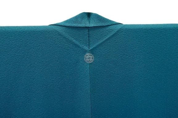 ★専用★未使用品 色無地 納戸色 縮緬地 縫い一つ紋 163cm 裄丈68cm