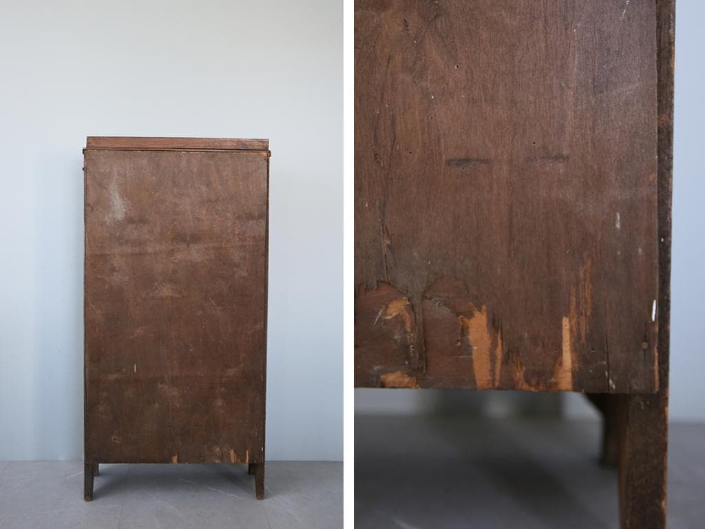 英国アンティーク木製ブックケースキャビネット/本棚/食器棚/飾り棚(91-29)