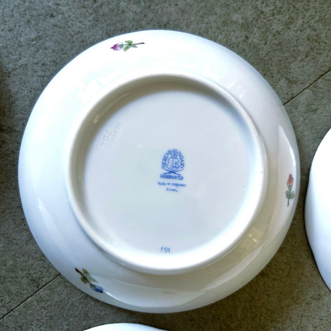 値下げ❗️ヘレンド　ヴィクトリアブーケ　アポニーグリーン　その他　深皿　6枚セット