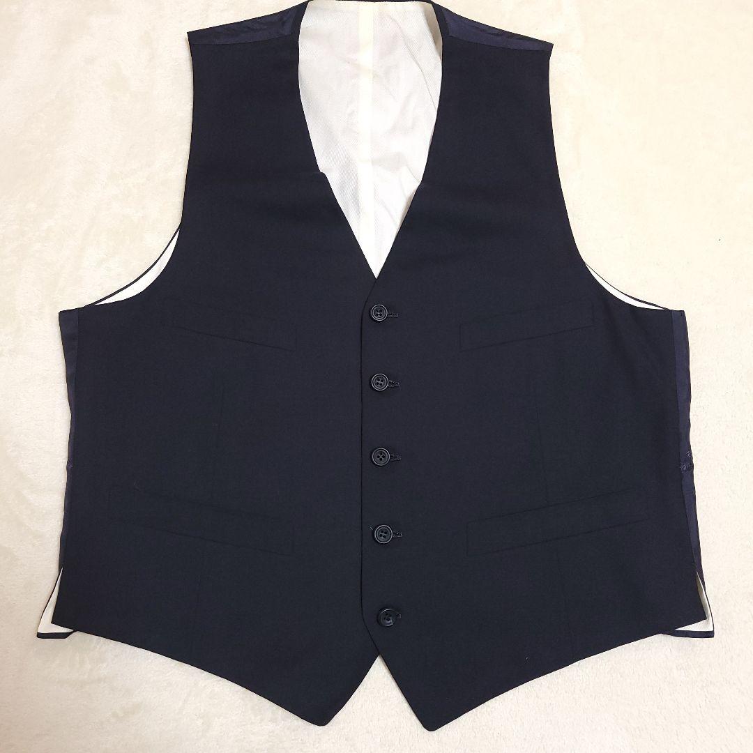 英國屋 Reid&Taylor 3ピース スーツ 紺 シルク裏地 高級 訳あり