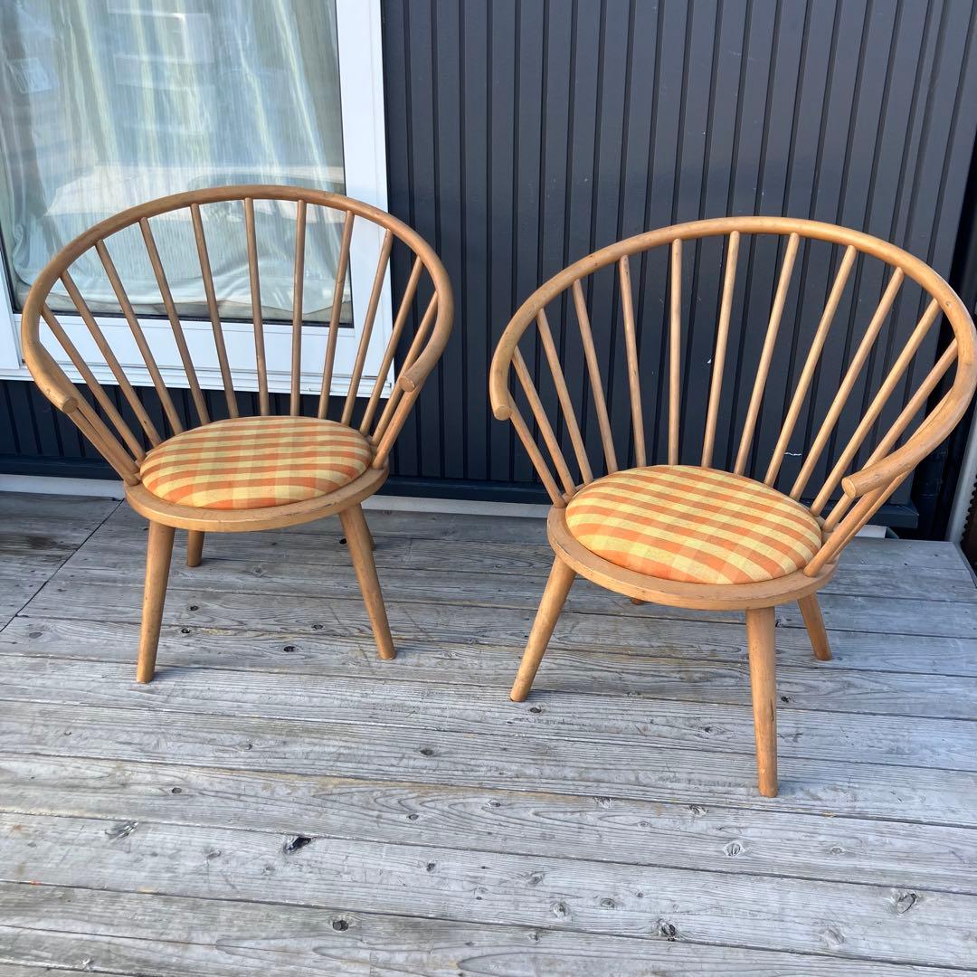 ① 北欧レトロ 秋田木工 ベントウッドラウンジチェア 木製椅子 ダイニングチェア