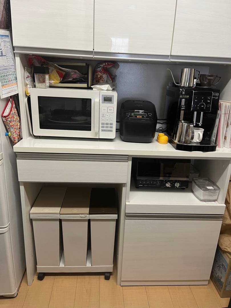 ニトリ　キッチンボード　食器棚ホワイト　リガーレ120 ゴミ箱付き