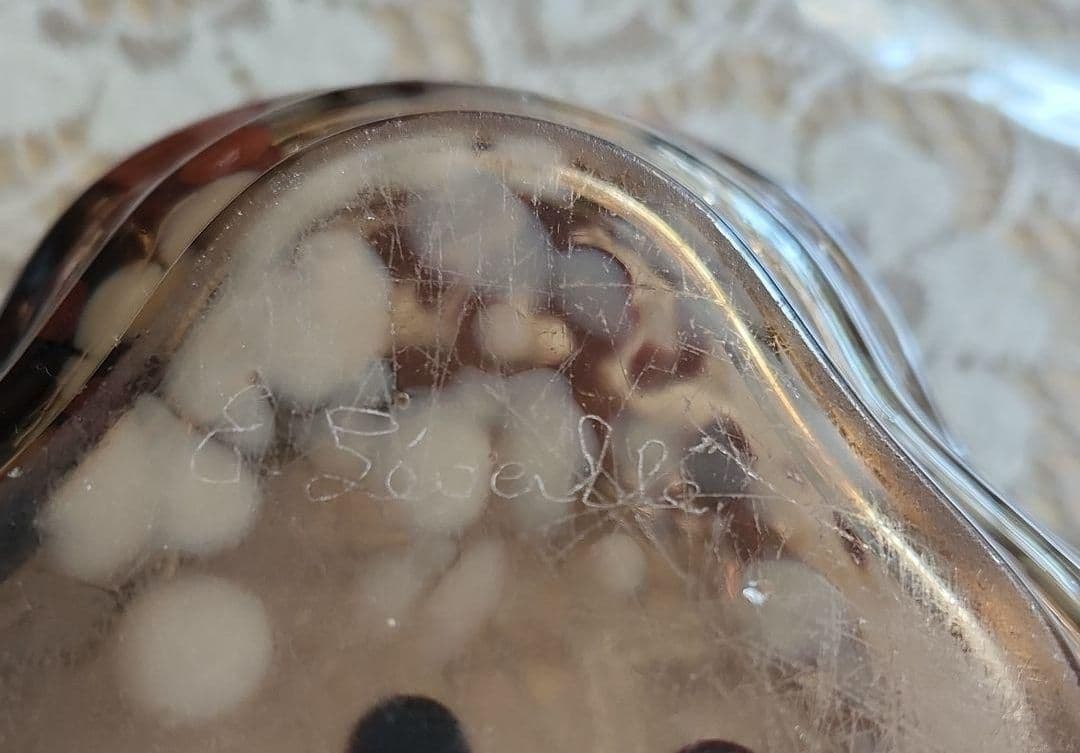 アールヌーボーガラス　吹雪紋金彩盛り薔薇エナメル画　最終値下げ