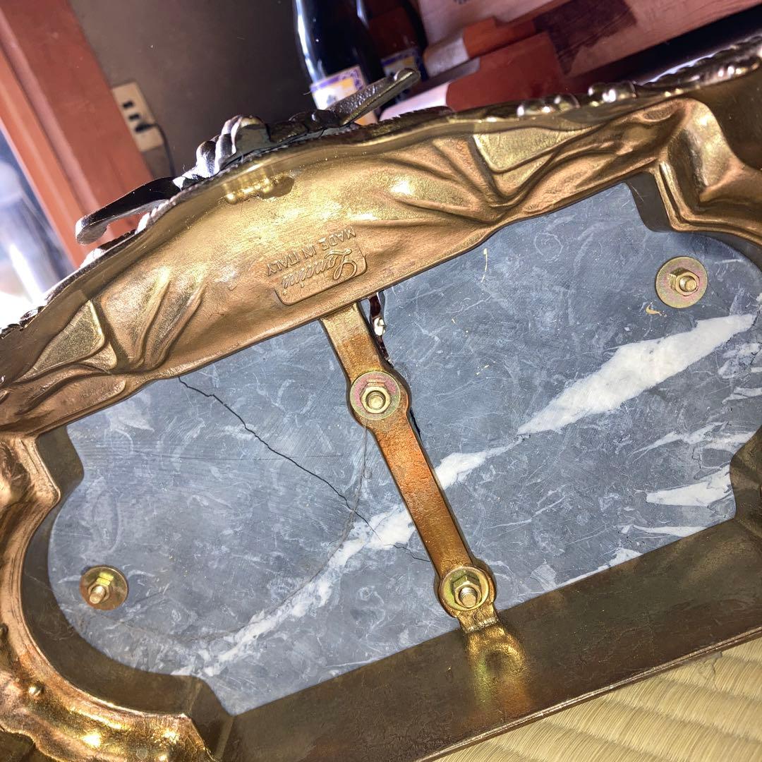 ジャンク 天使 真鍮と大理石の置き時計 ゴールド アンティーク調 ロココ調