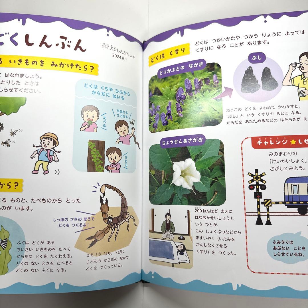 【2点購入150円引】キンダーブック しぜん どくのあるいきもの2024年8月号
