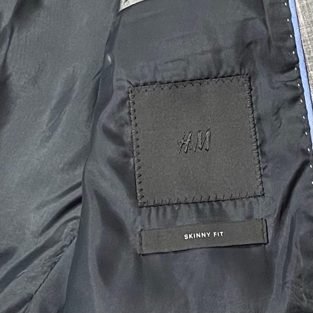  エイチ＆エム 手縫い スタイリッシュスーツ ライトグレー 46/M 美品