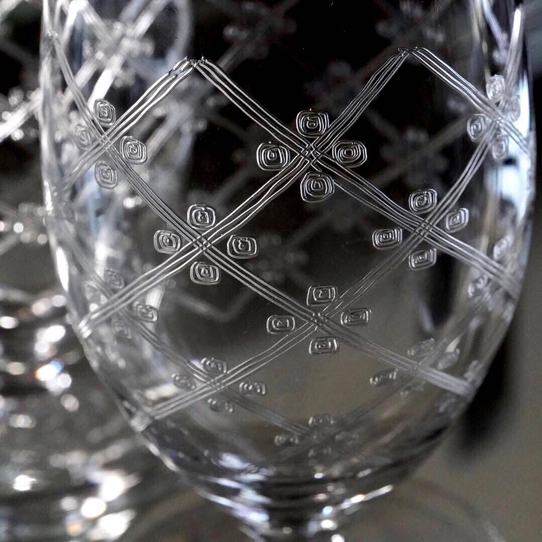 希少美品オールドサンルイSt Louisリジェ★ポートワイングラス★ペア★クロス