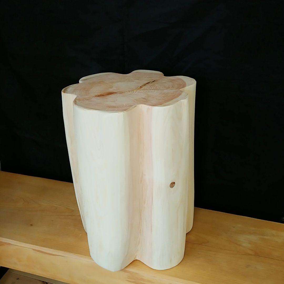 丸太スツール　フリル　ヒノキ