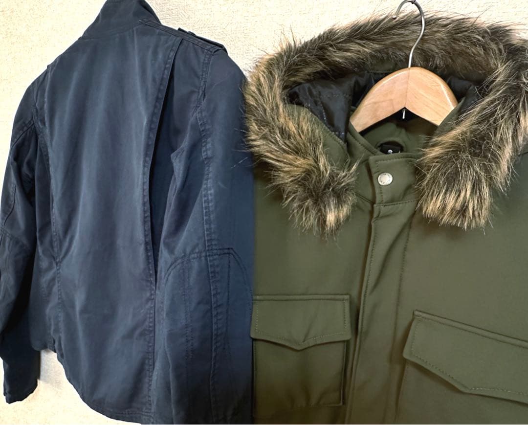 ゆ*は様 お得2着セットデグナーウインタージャケットライダース冬モッズコートカー