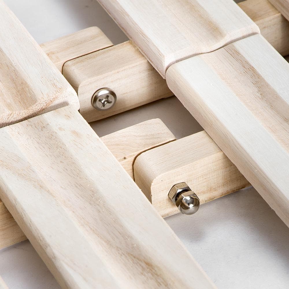 【新品】ゼミダブル 折りたたみすのこベッド 天然桐 二つ折り コンパクト