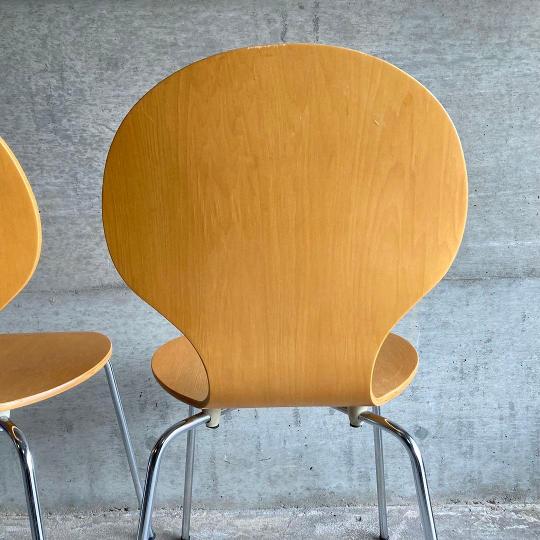 ダイニングチェア スタッキングチェア カフェ 洋風 木製 曲げ木 2脚セット