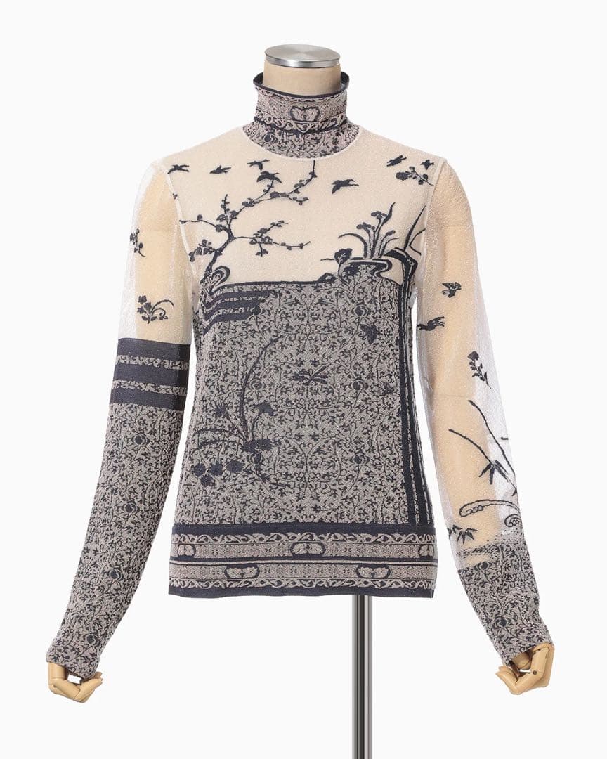 トップス Mame Kurogouchi SheerKnittedHighNeckTop