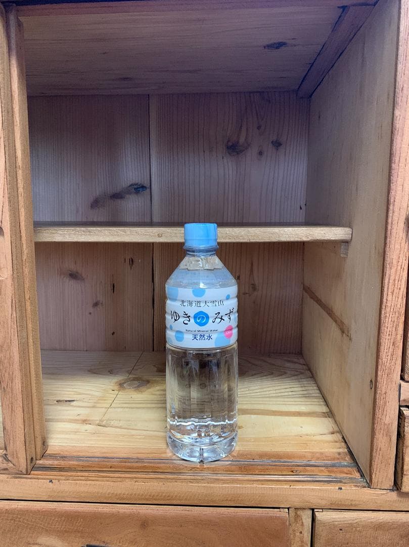 古い木製のガラス戸棚　引き出し8杯　水屋