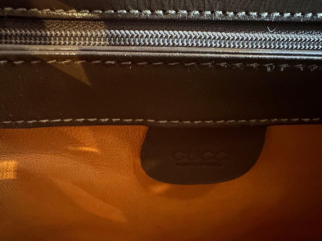 GUCCI グッチ ヴィンテージ バンブー ターンロックバッグ マロンブラウン
