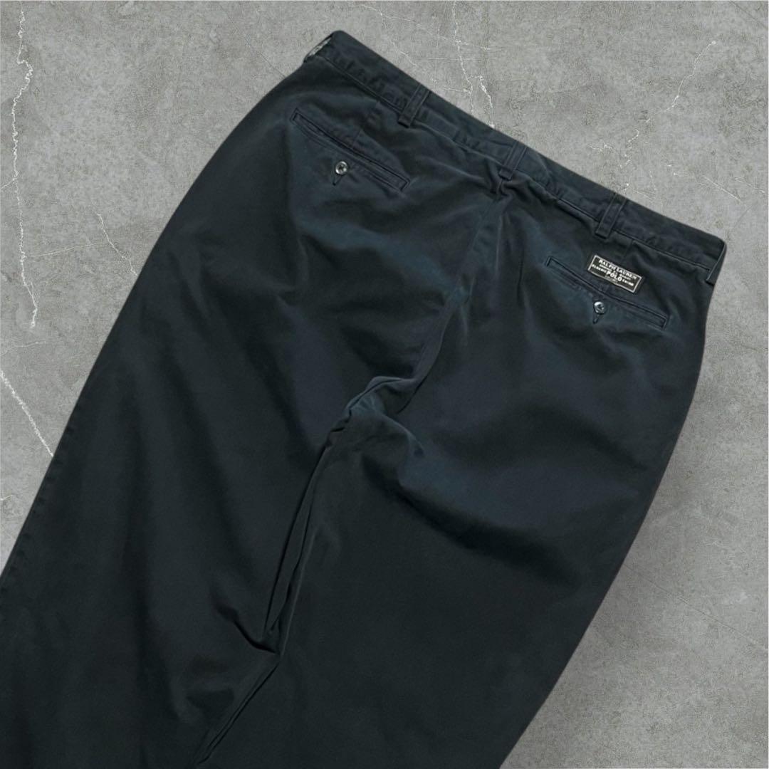 【W36】90sPolobyRalphLaurenAndrewPant黒チノパン