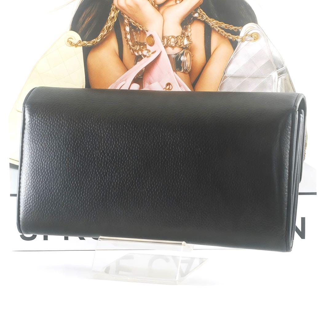 美品＊CHANEL＊シャネル＊キャビアスキン＊長財布＊フラップウォレット＊ココ
