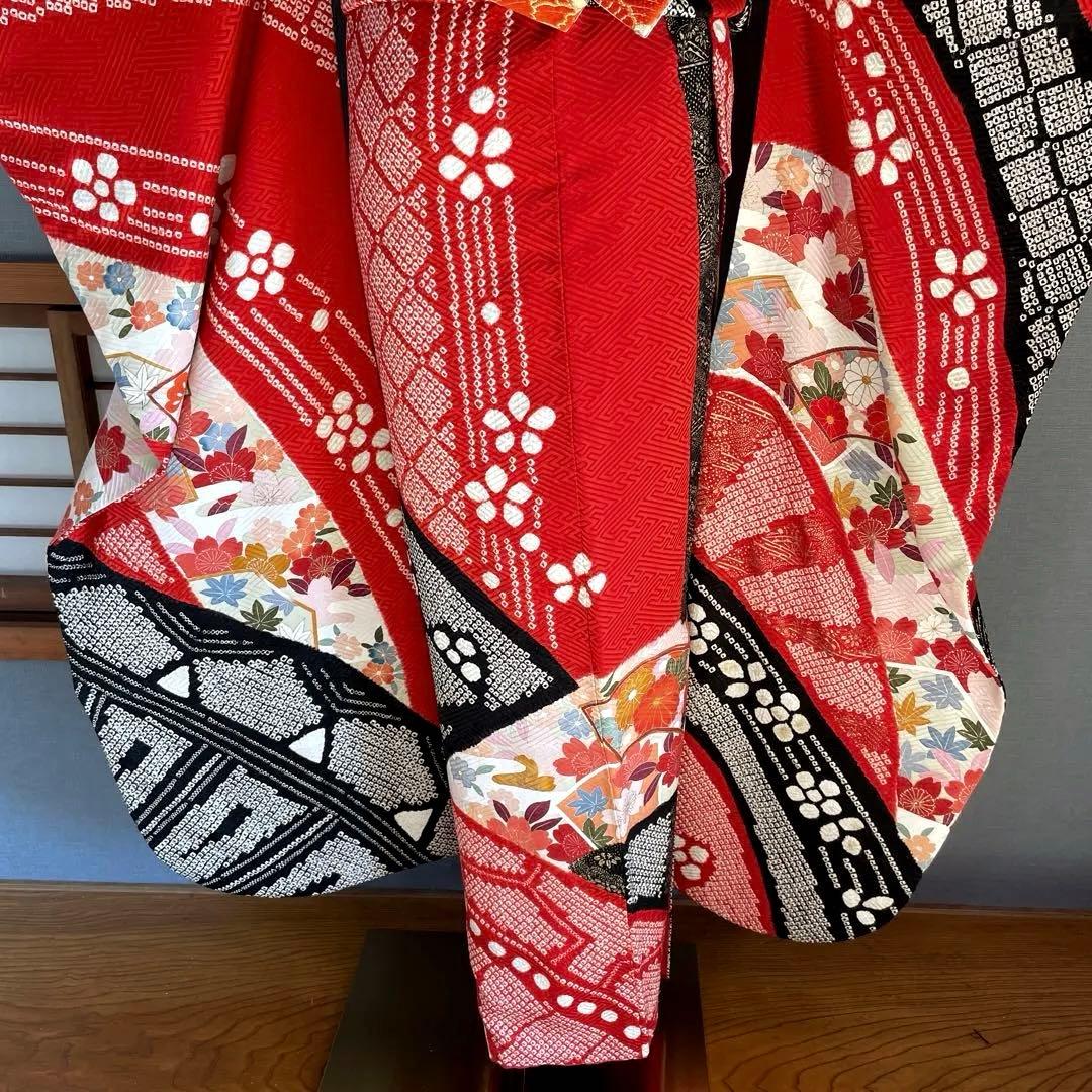 振袖フルセット　高身長　絞り　手描き友禅　成人式振袖　振袖　裄丈69 ➕サイズ
