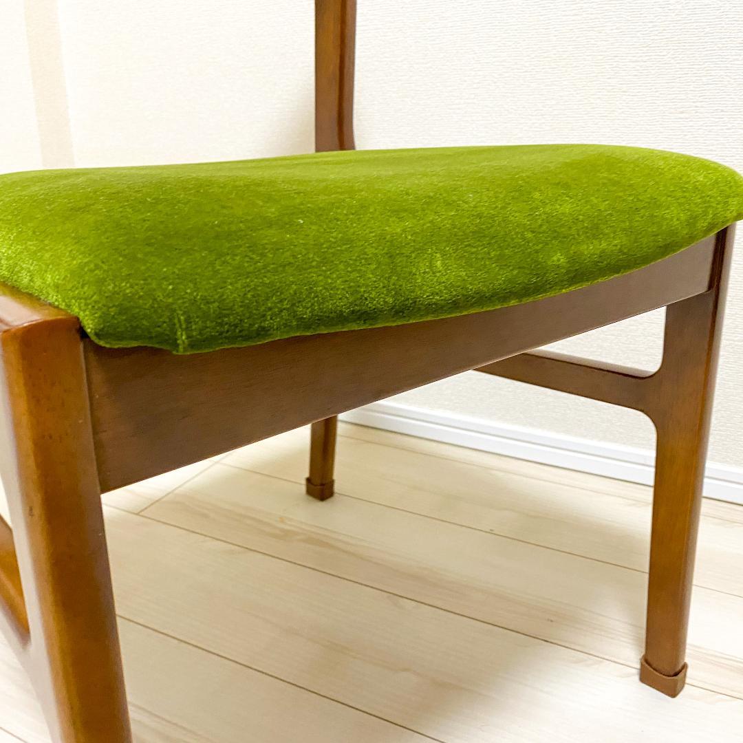 カリモク60 正規品 ダイニングチェア アームレス モケットグリーン