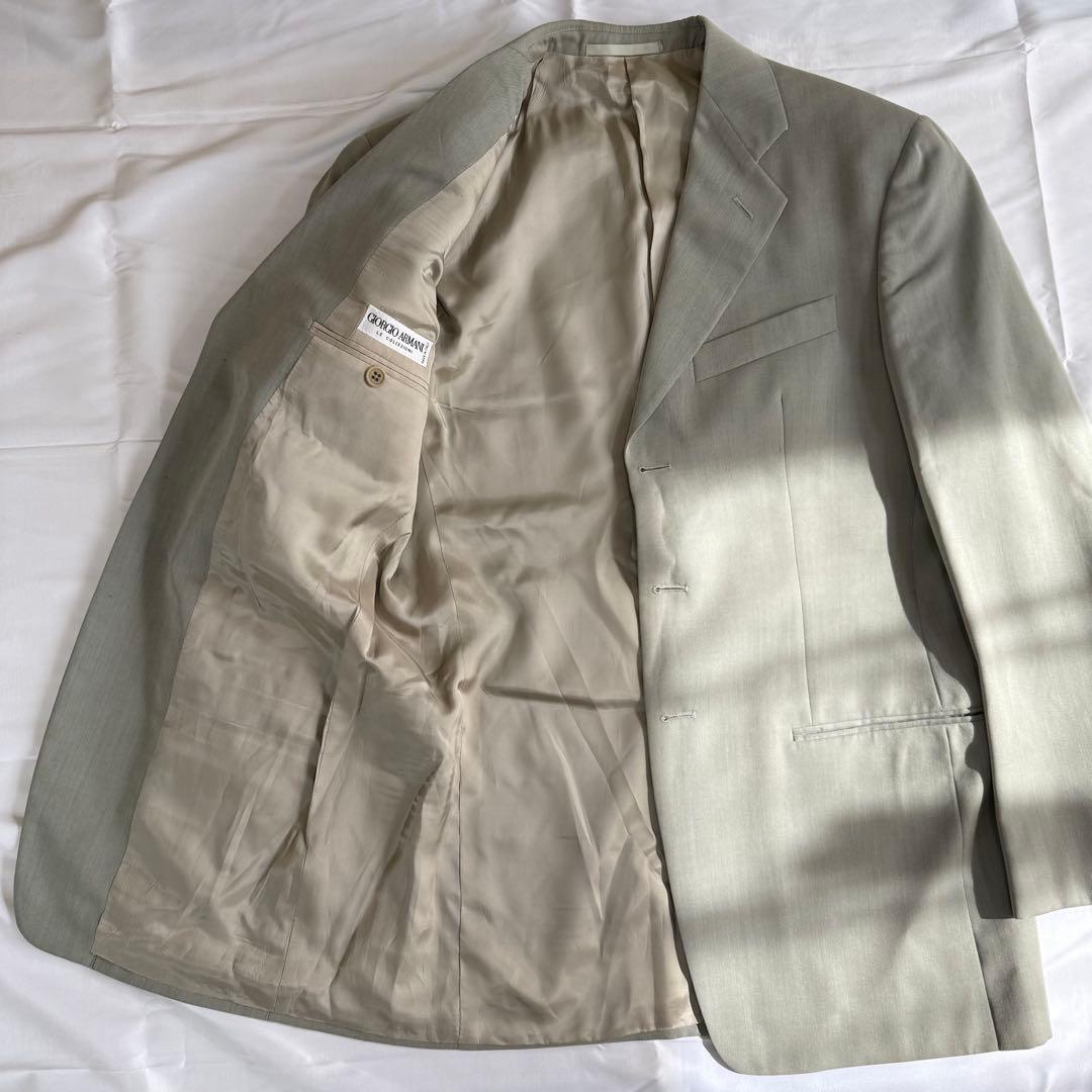 【美品】ジョルジオアルマーニ 3Bスーツセットアップ メンズ グレー 46