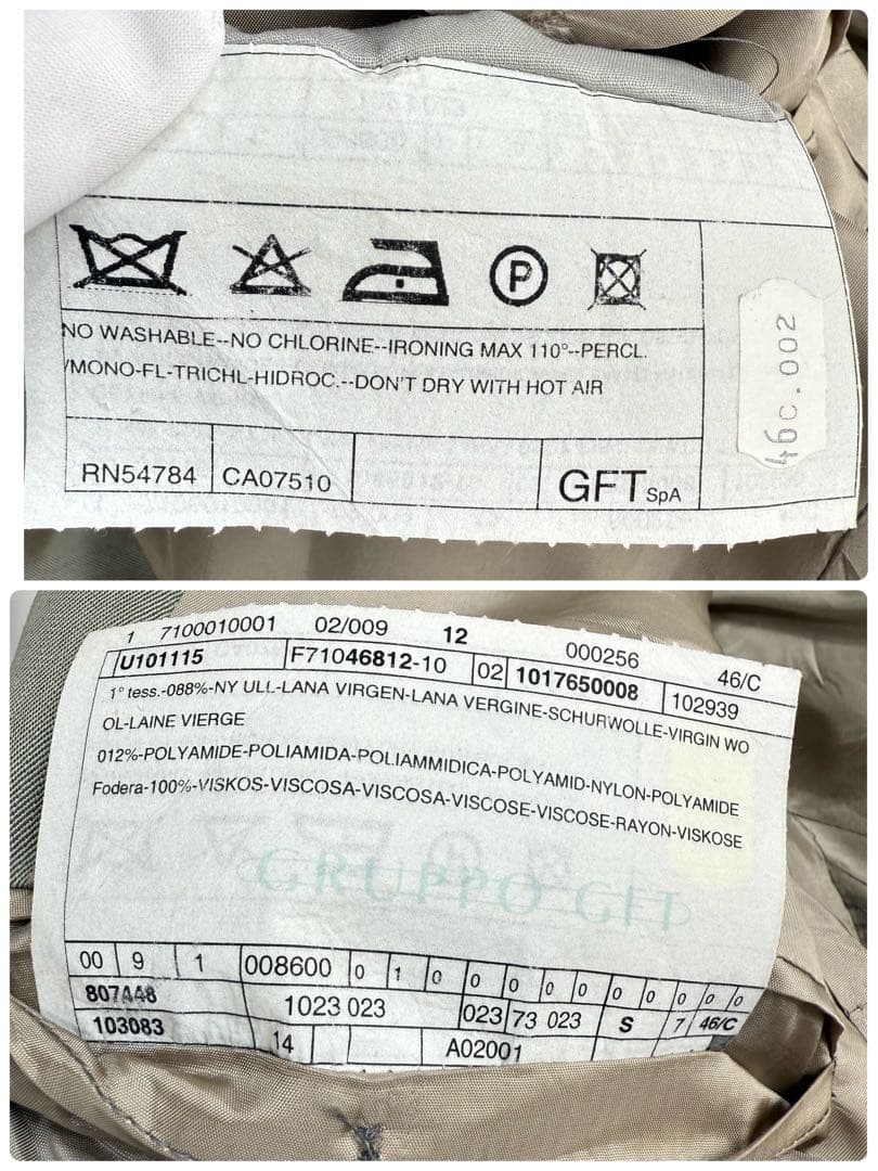 【美品】ジョルジオアルマーニ 3Bスーツセットアップ メンズ グレー 46