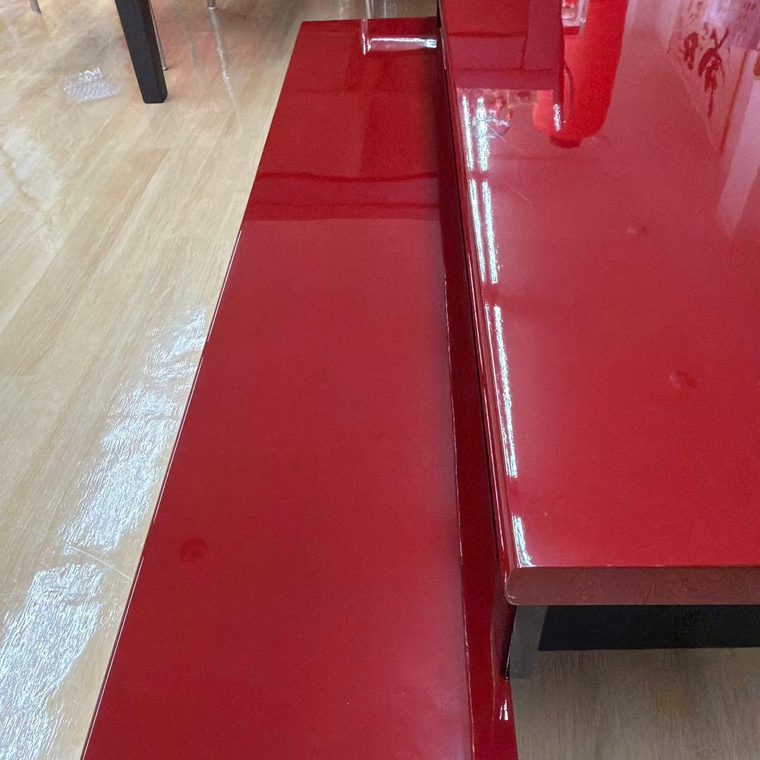 赤いひな祭り用飾り台 2段　桜模様　朱赤