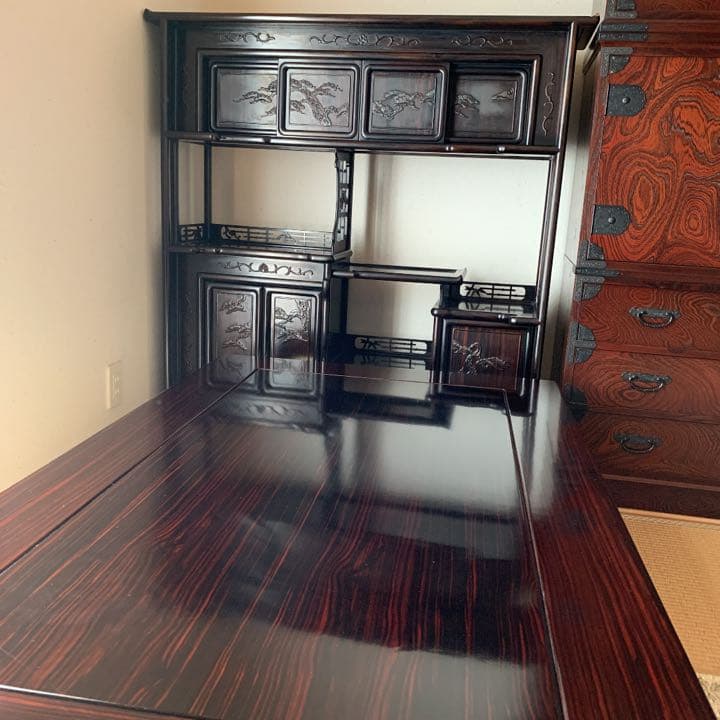 黒檀　飾り棚　レトロ　和室