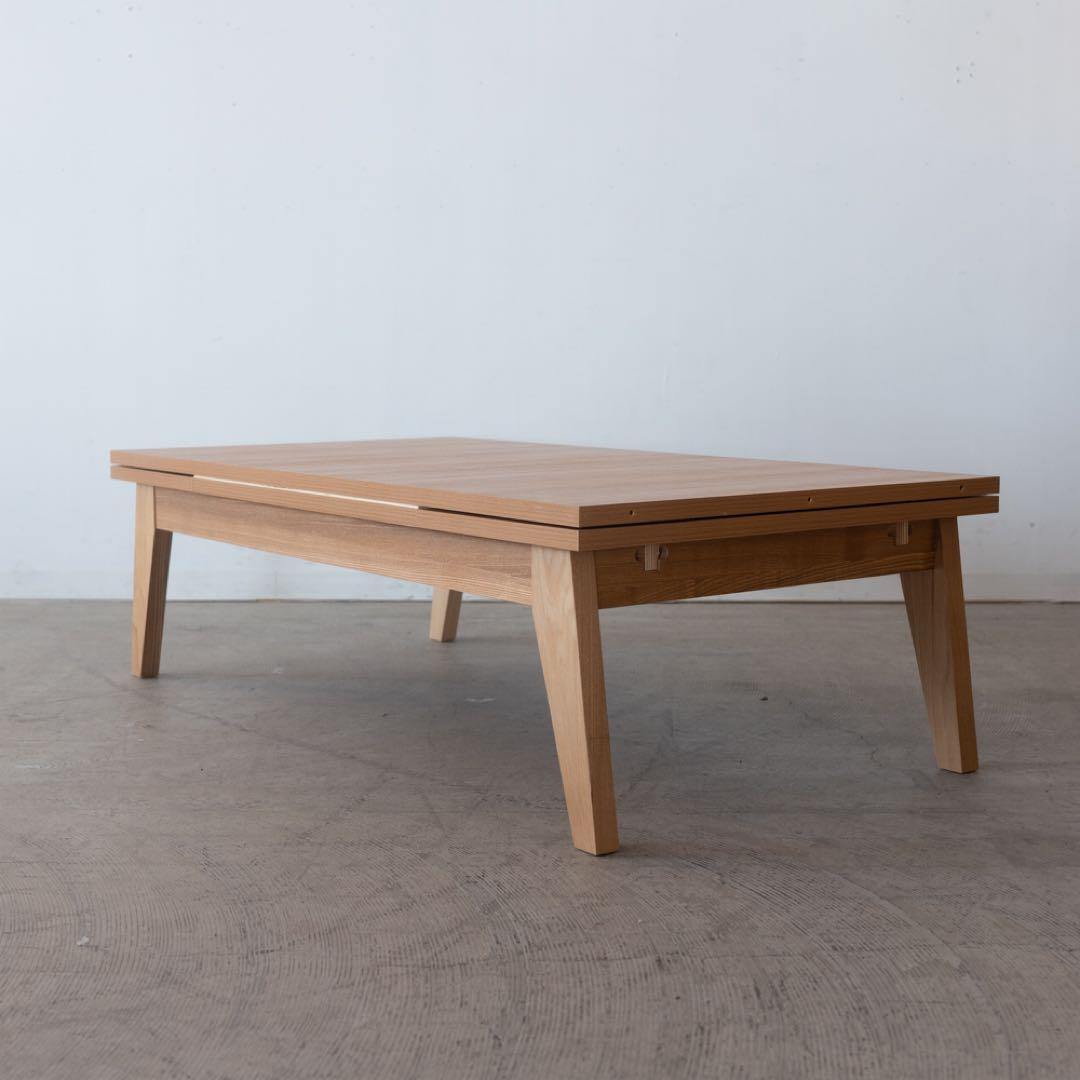 エクステンションテーブル　伸長式　アッシュ材突板