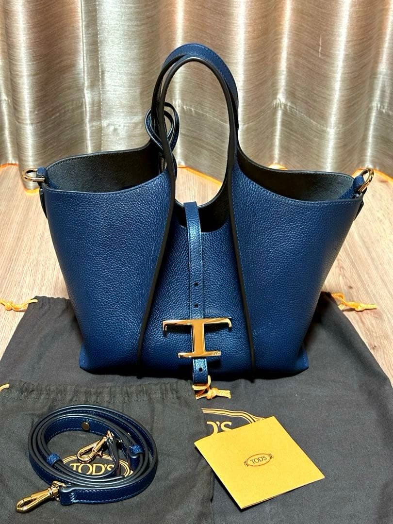 Tタイムレス　レザーショルダーバック ミニ ブルー未使用新品