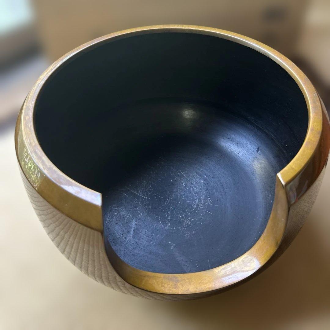 茶釜 菊池匠直作　唐銅大西風爐　風炉釜　共箱　【美品】