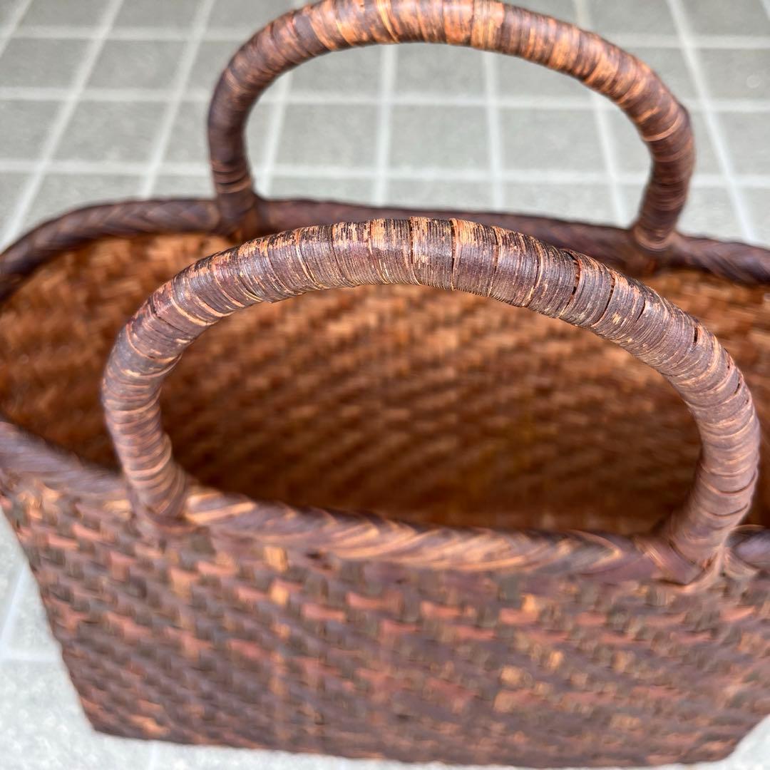 職人技A4可◆山ぶどう 山葡萄 かごバッグ◆幅35㎝、高さ27㎝、マチ14.5㎝