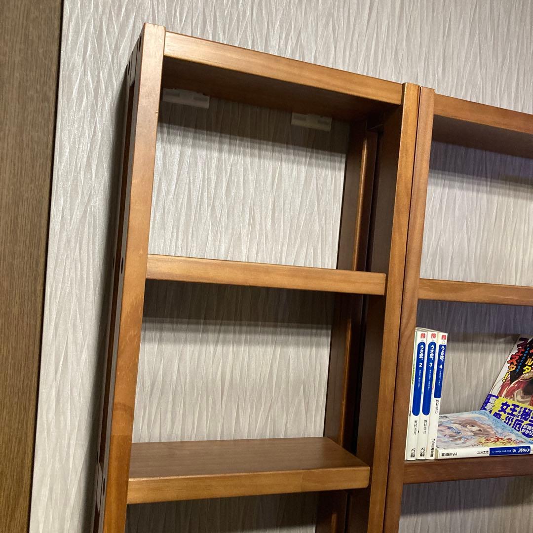 ベルメゾン 突っ張らずに取り付けられる薄型ラック 本棚 幅30 ダークブラウン