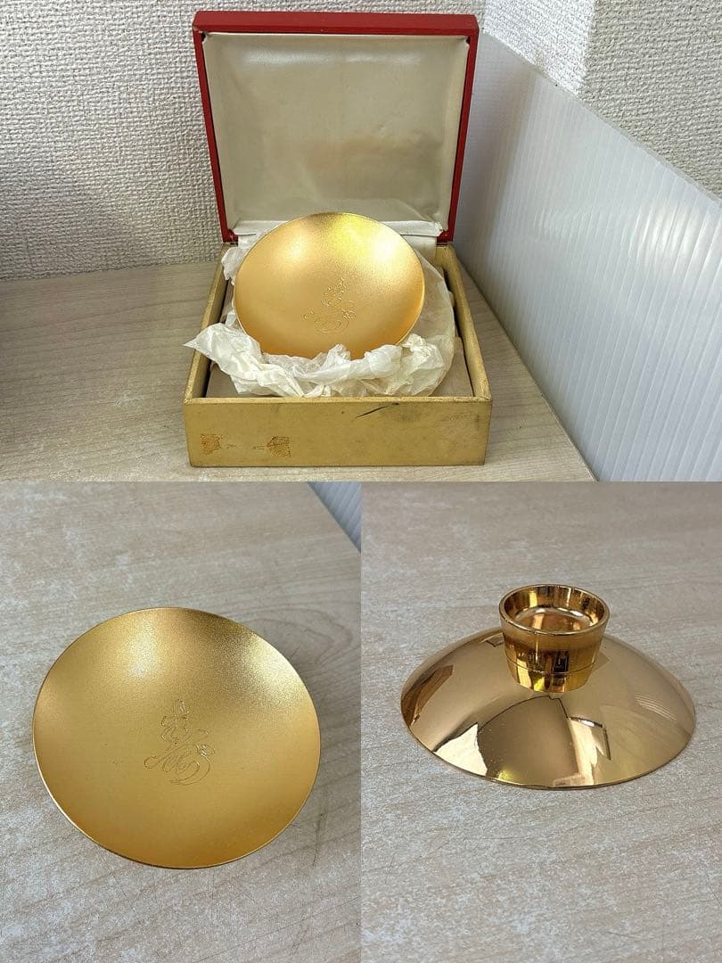 24KGP金盃 朱肉 金属品等まとめ 高砂殿 平安閣 記念品 金属工芸 盃 杯