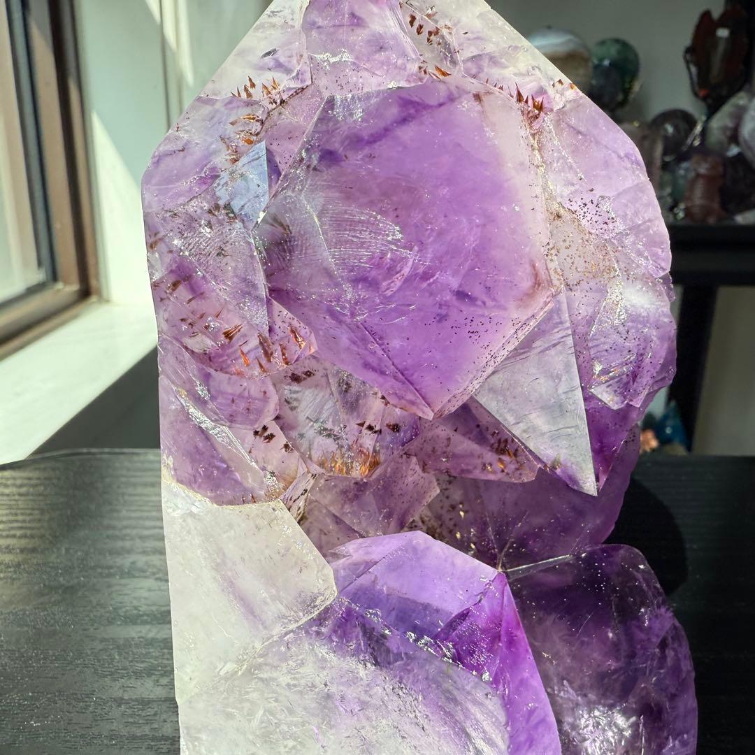 天然石アメジストのポイント　置物　NO.090409