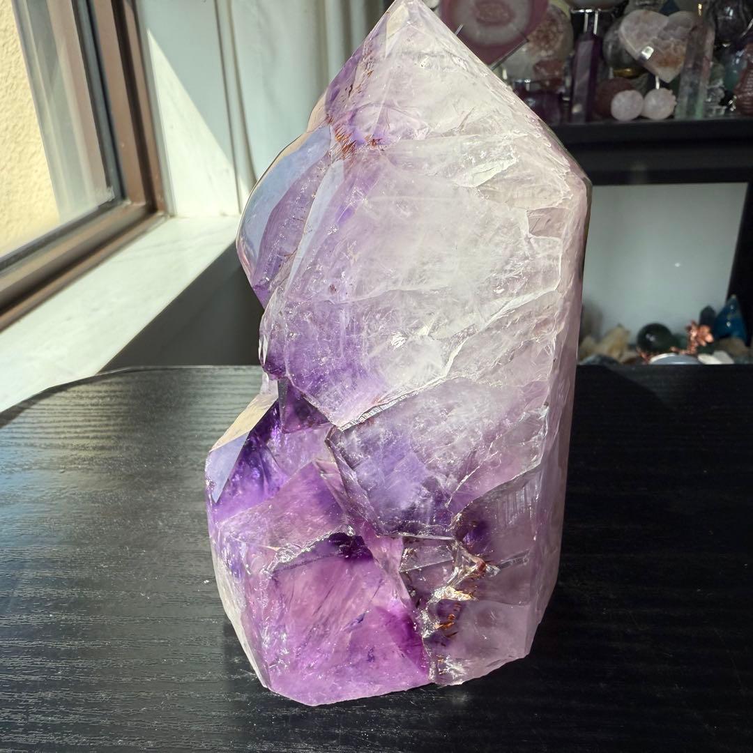 天然石アメジストのポイント　置物　NO.090409