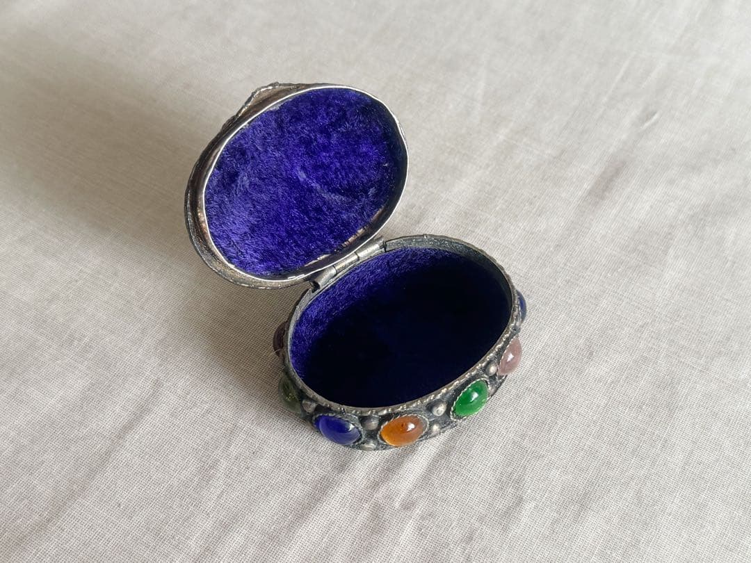 ガラスドームの装飾 ヴィンテージ 小物入れ ピルケース