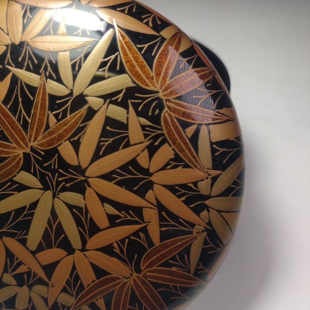 イ215 棗『稚園作』『竹林蒔絵平棗　共箱』漆塗　茶道具