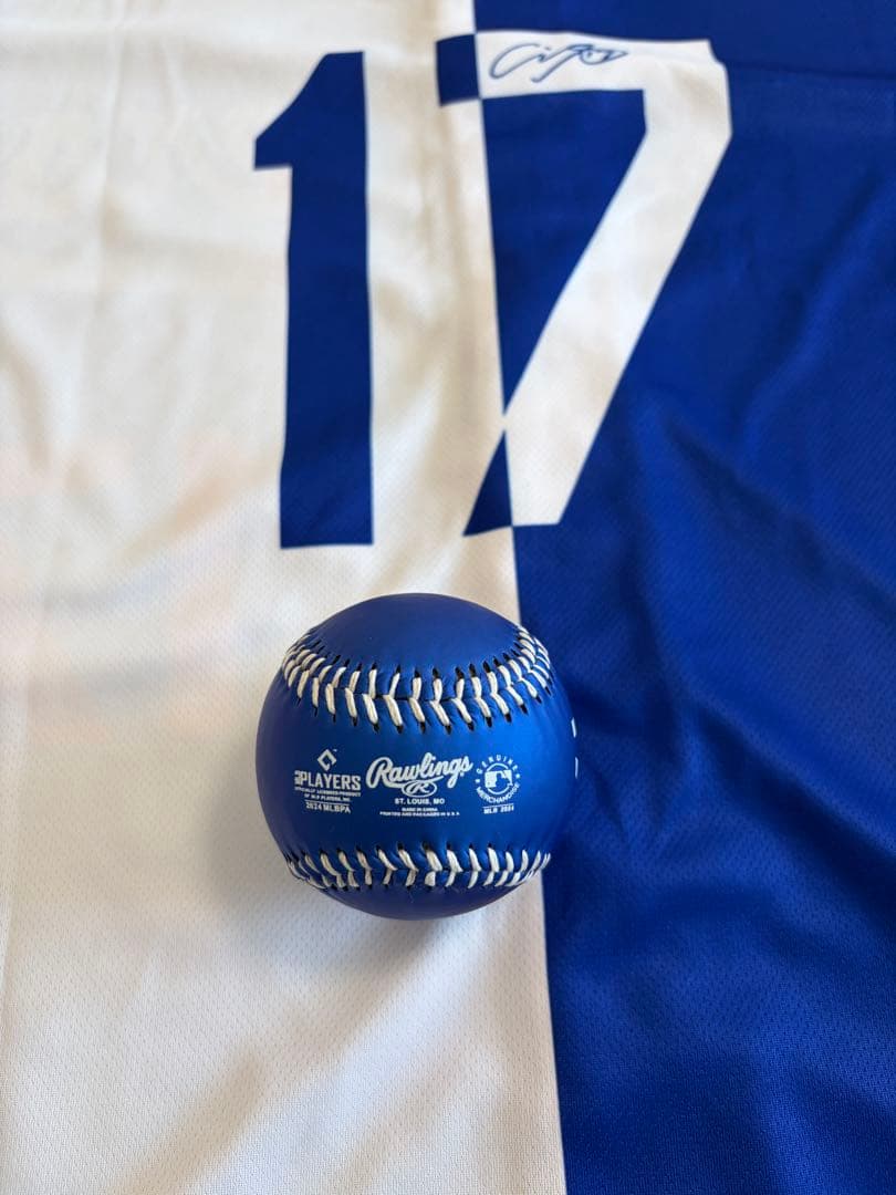 MLBドジャース 大谷翔平　 ミックスハーフサインプリント (非売品)&ボール