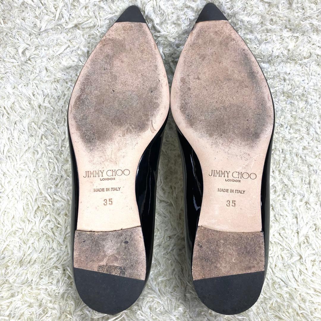 『極美品』JIMMY CHOO オペラシューズ パンプス フラット リボン 黒