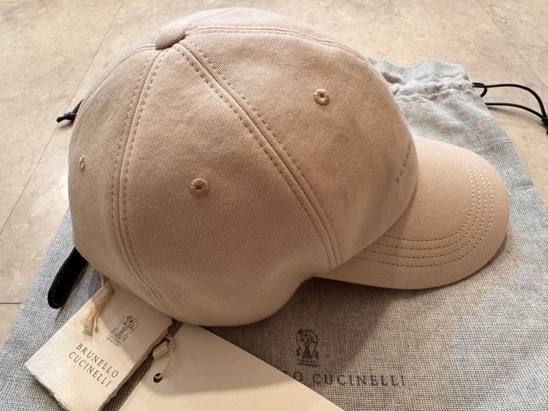 【新品未使用】BRUNERO CUCINELLI コットンキャップベージュ L