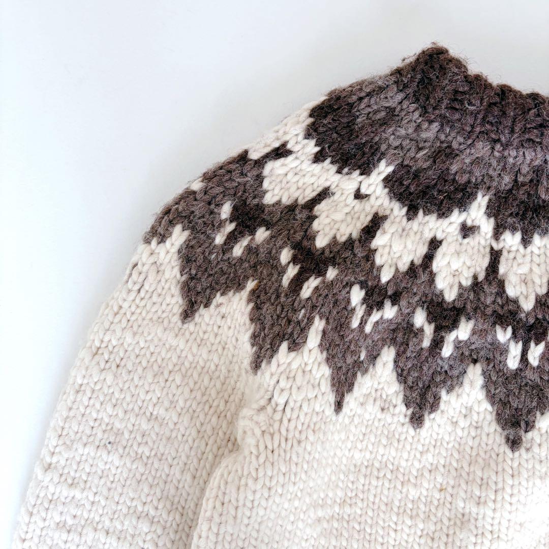 KANATA カナタ カウチン ニット ジャケット ノルディック ノーカラー