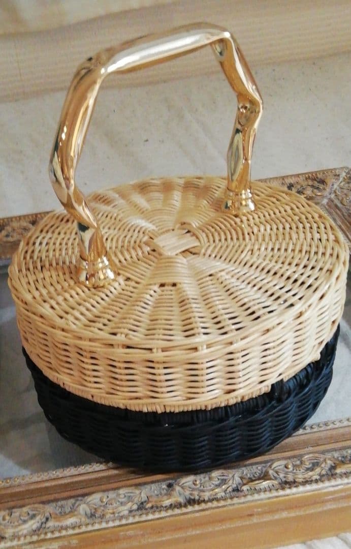 マニマリス　パンケーキ　かごバッグ 　バイカラー　シングル