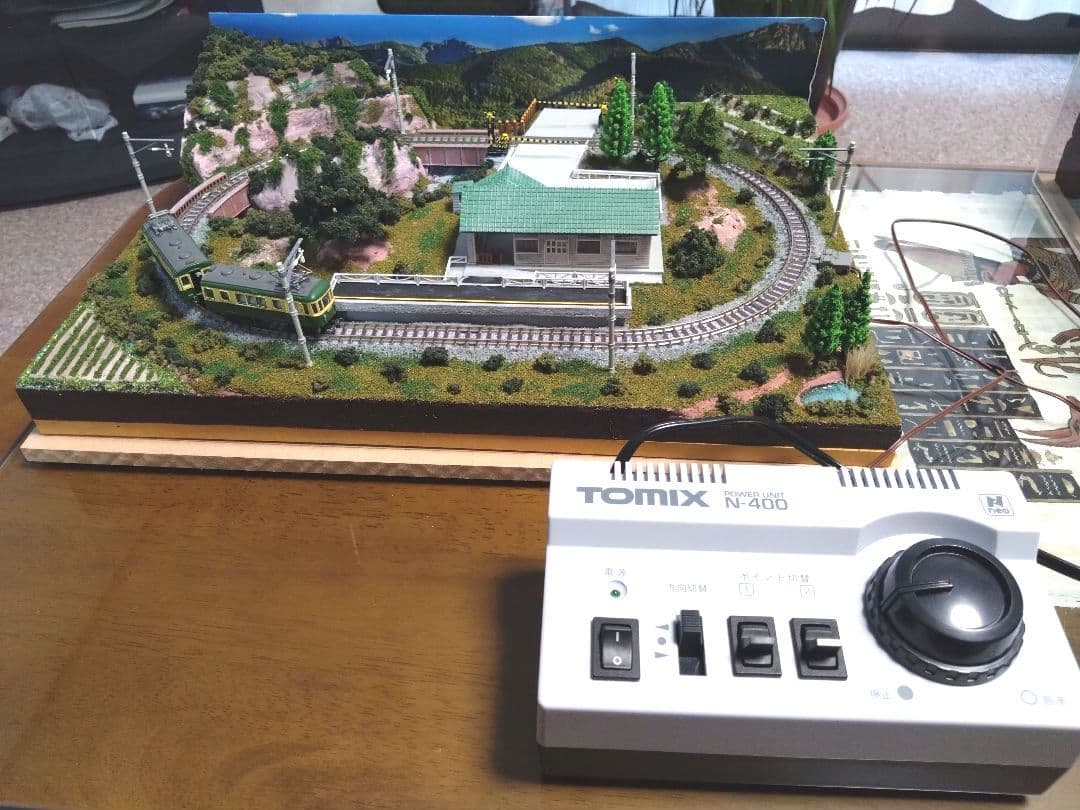 Nゲージ鉄道模型 ジオラマ 透明ケース付き　A3サイズ