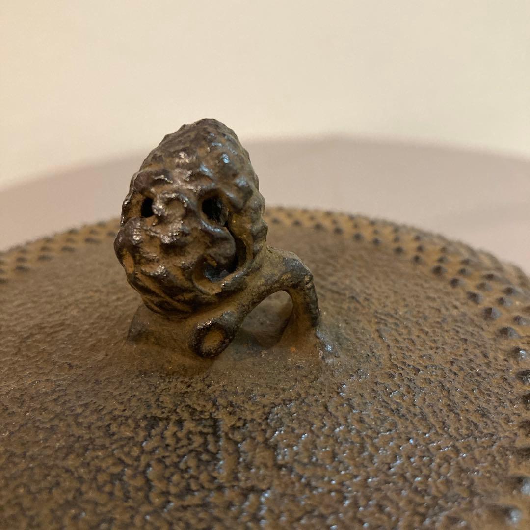 未使用　南部鉄瓶 成龍堂鋳造所・及川光正氏/齋峰作　 別製平南部型アラレ2.3L