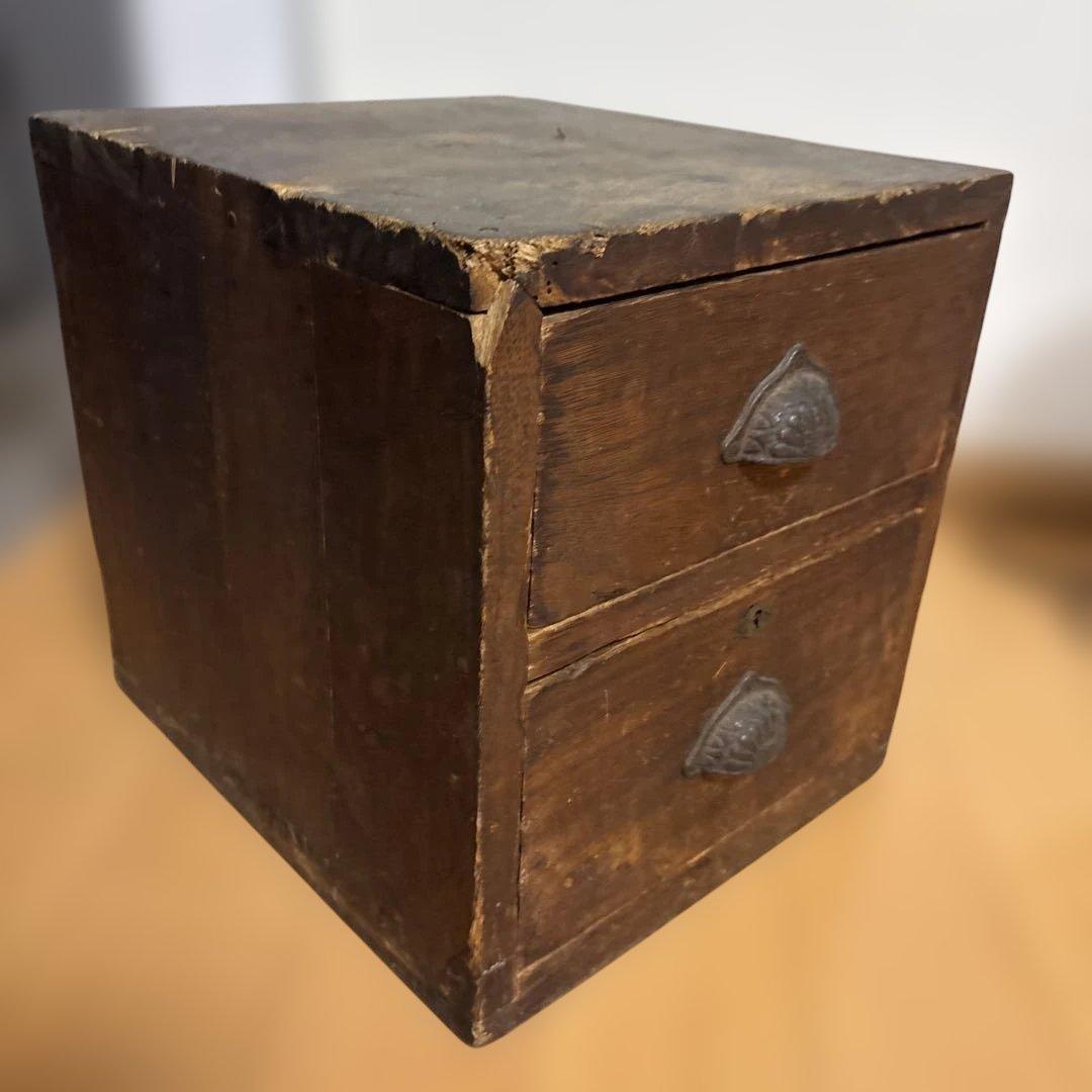 戦前？重厚な2段の小引き出し　昭和レトロ