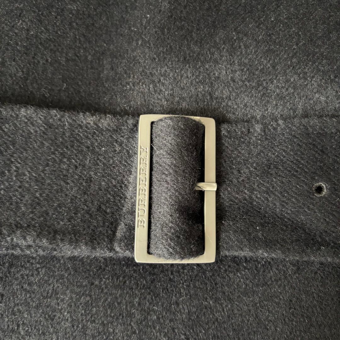 【美品✨】バーバリーロンドン　トレンチコート　カシミヤ　ウール　ベルト　黒　Ｌ