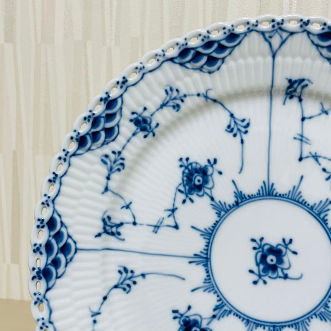 ロイヤルコペンハーゲン ブルーフルーテッド フルレース 皿 プレート ペア 2枚