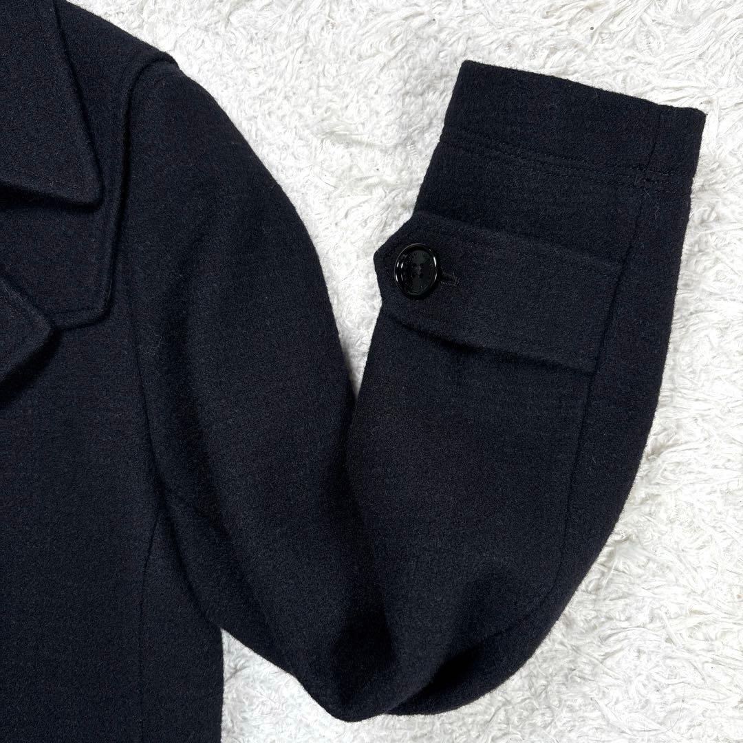 ✨極美品✨バーバリー　ブラックレーベル　Pコート　シャドウチェック　ブラック　M