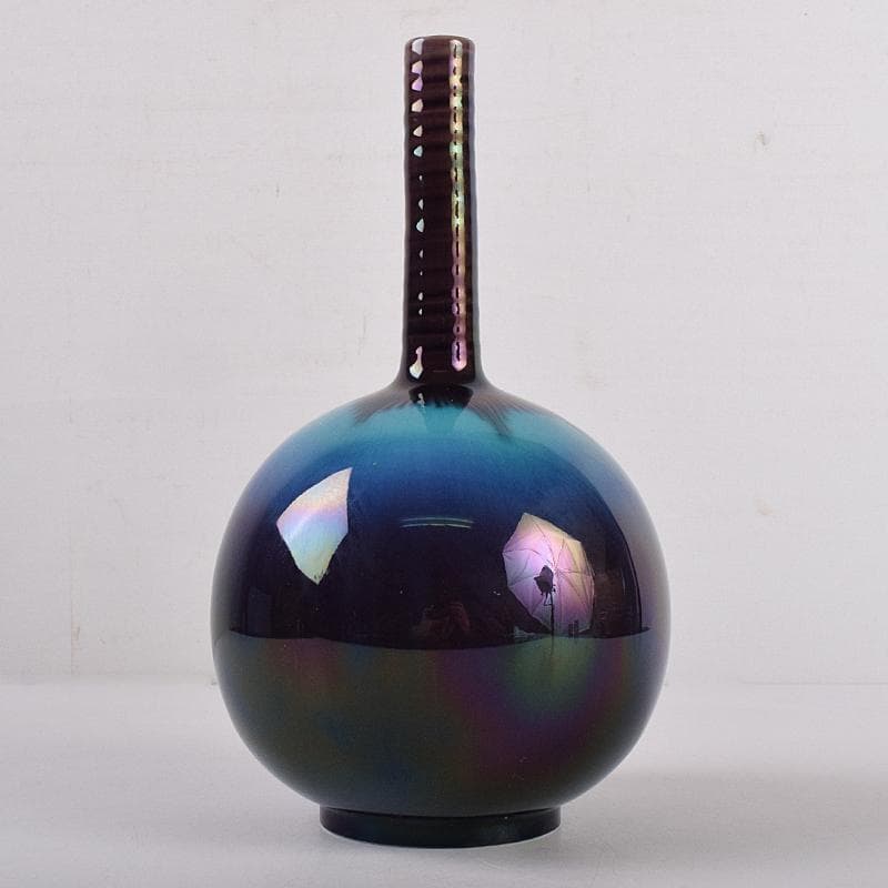 九谷焼　人間国宝　徳田正彦（三代徳田八十吉）　彩釉　花生　M　R8912